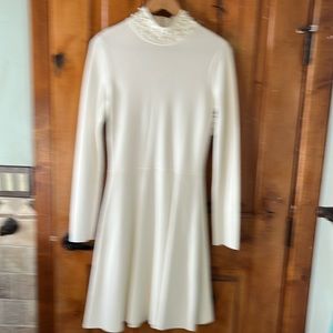 Eliza J Ivory Pearl Neck Fit & Flare Dress (m)